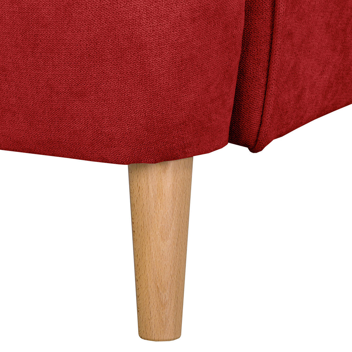 OHRENSESSEL in Mikrofaser Rot  - Rot/Naturfarben, Design, Holz/Textil (87/105/90cm) - Livetastic
