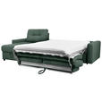 ECKSOFA Dunkelgrün Webstoff Rückenkissen, Bettkasten, Schlaffunktion, Rücken echt, Matratze  - Dunkelgrün/Schwarz, KONVENTIONELL, Kunststoff/Textil (160/270cm) - Carryhome