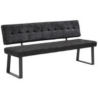 SITZBANK in Metall, Textil Schwarz  - Schwarz, MODERN, Textil/Metall (180/85/56cm) - Livetastic