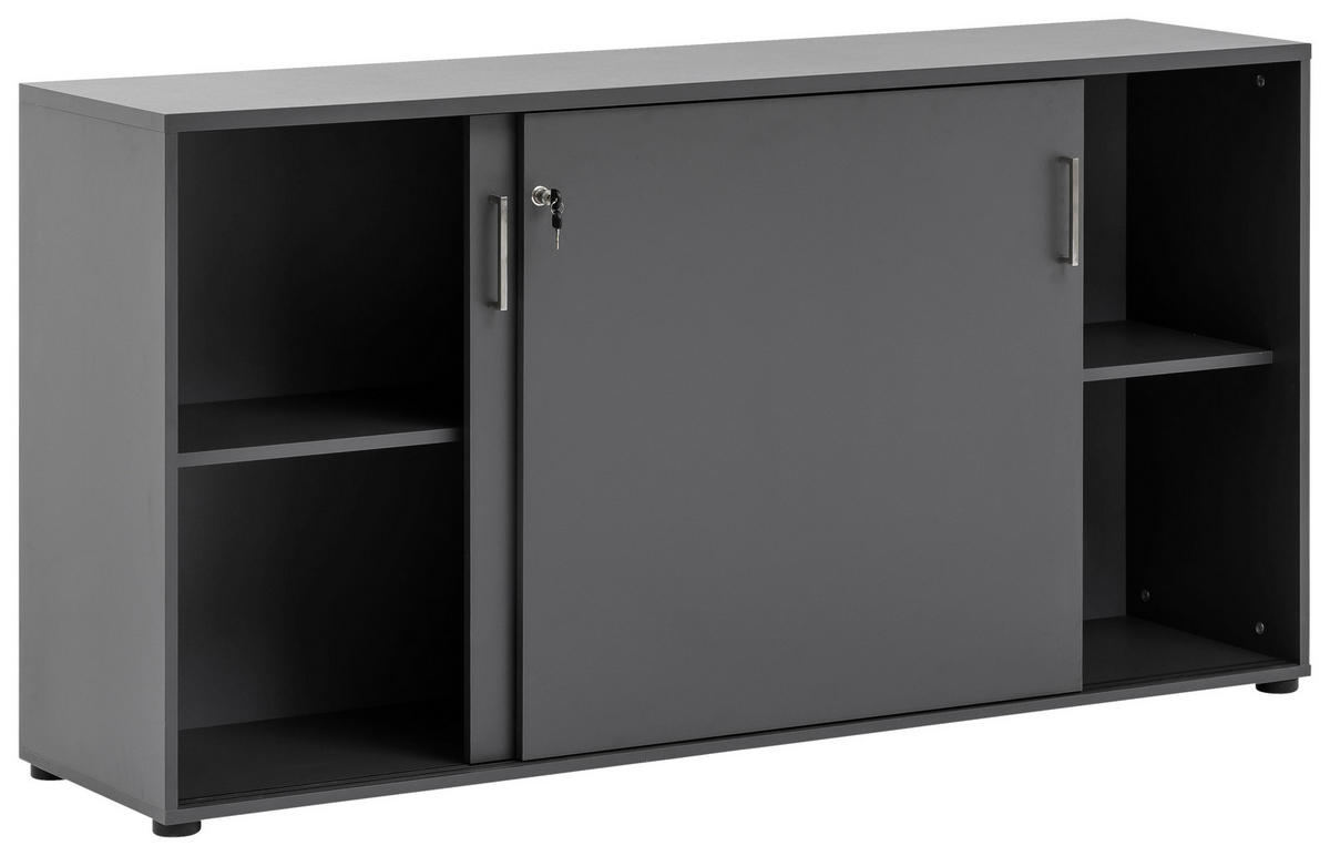 AKTENSCHRANK Anthrazit  - Anthrazit, KONVENTIONELL, Holzwerkstoff (160/84,2/41cm) - MID.YOU