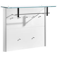 GARDEROBENPANEEL  in 96/78/33 cm  - Weiß Hochglanz/Alufarben, Design, Glas/Holzwerkstoff (96/78/33cm) - Moderano
