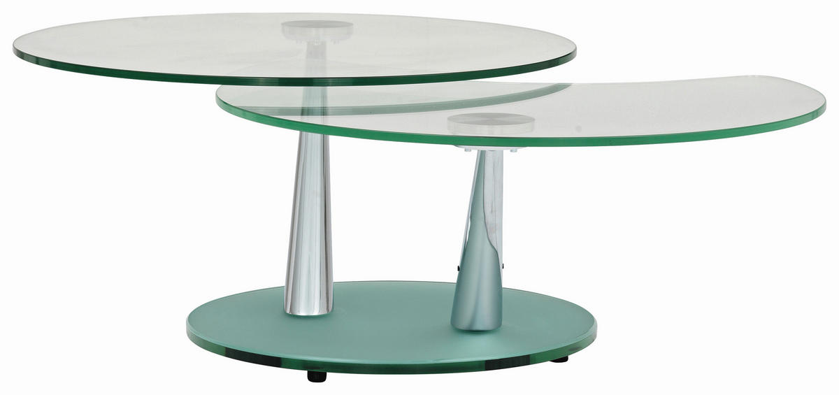 COUCHTISCH in Metall, Glas 80-128/80/40 cm  - Chromfarben, Design, Glas/Metall (80-128/80/40cm)