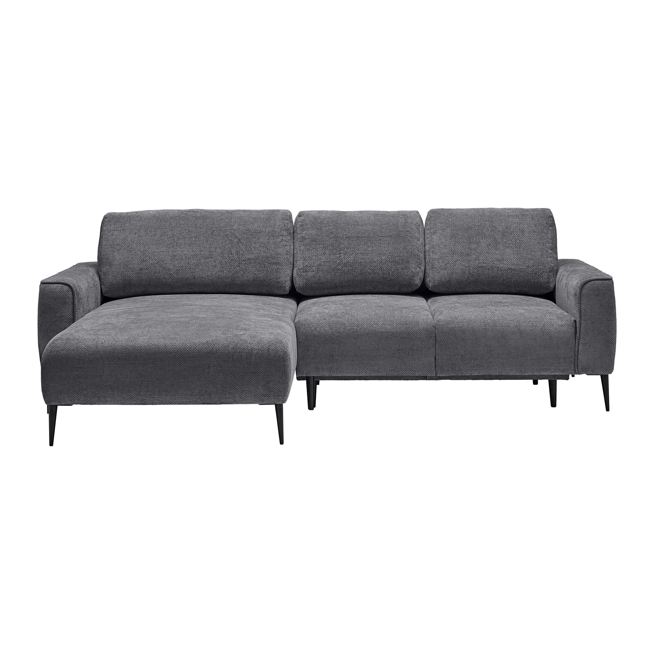 ECKSOFA in Webstoff Anthrazit  - Anthrazit/Schwarz, Modern, Textil/Metall (164/255cm) - MID.YOU