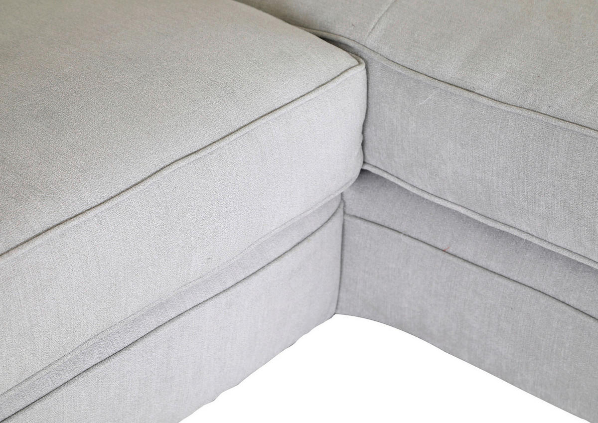 HÖRNSOFFA i flatväv ljusgrå  - ljusgrå/mörkbrun, Klassisk, trä/textil (280/190cm) - Livetastic