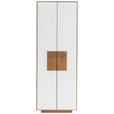 GARDEROBENSCHRANK  in 72/198/37 cm  - Eichefarben/Weiß, MODERN, Glas/Holz (72/198/37cm) - Linea Natura