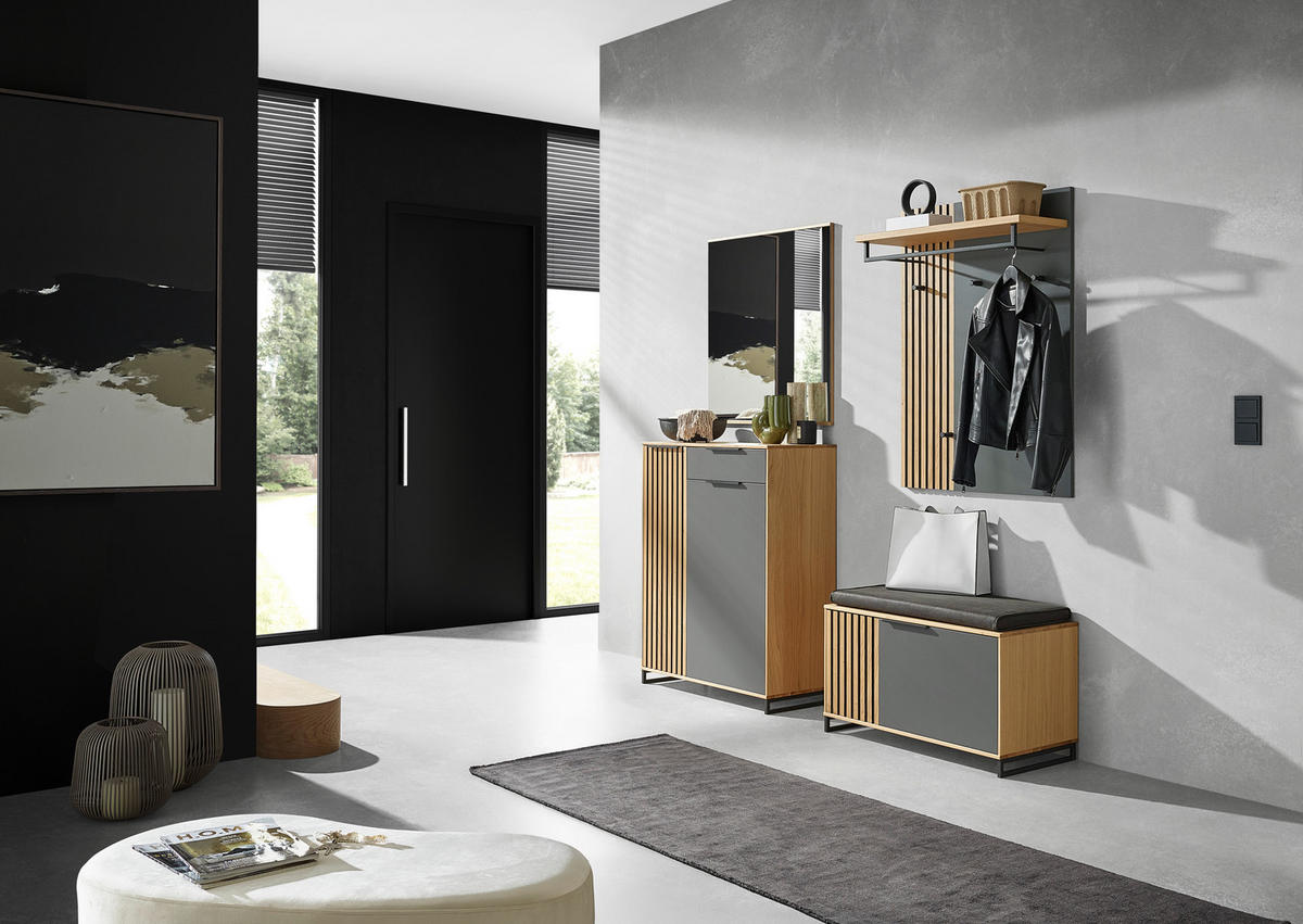 WANDSPIEGEL 82/82/2,5 cm  - Eiche Bianco/Eichefarben, Design, Glas/Holz (82/82/2,5cm) - Dieter Knoll