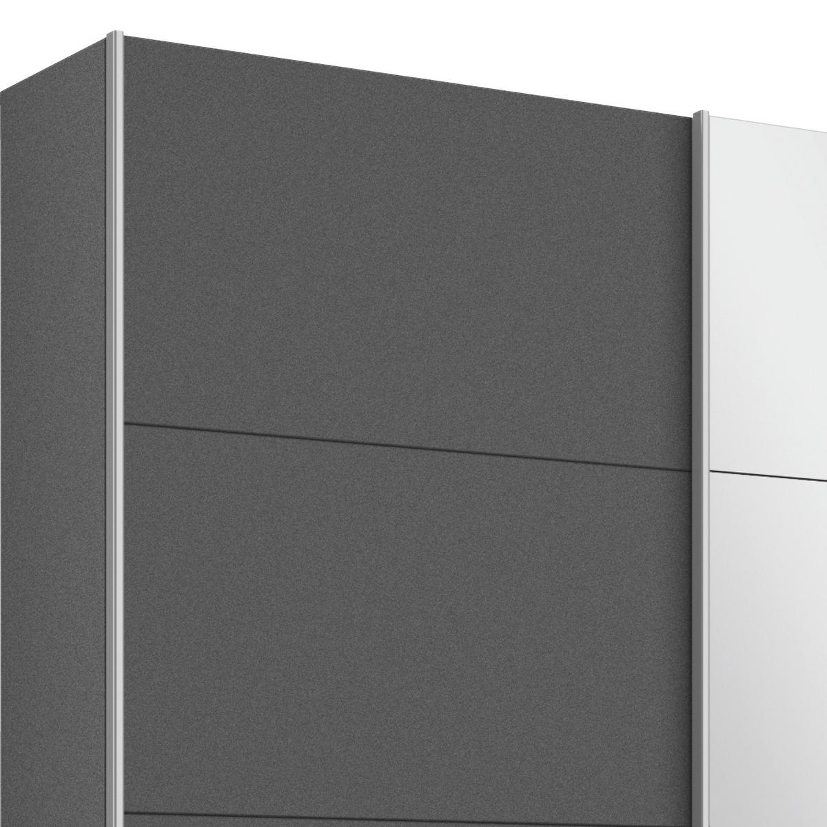 SCHWEBETÜRENSCHRANK 181/210/62 cm 2-türig Grau  - Alufarben/Grau, MODERN, Holzwerkstoff/Metall (181/210/62cm) - Rauch Möbel