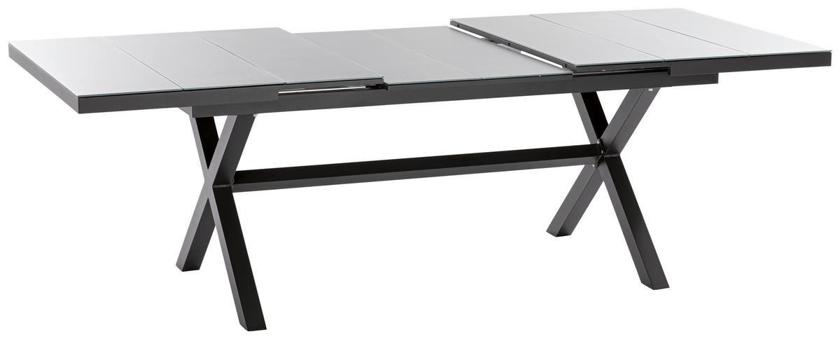 GARTENTISCH 180/100/76 cm Metall rechteckig  - Anthrazit/Grau, Design, Glas/Metall (180/100/76cm)