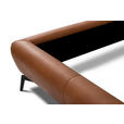 POLSTERBETT 180/200 cm,  in Cognac, gepolstertes Kopfteil,  - Cognac/Schwarz, Design, Leder/Metall (180/200cm) - Esposa