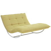 RELAXLIEGE in Textil Gelb - Chromfarben/Gelb, Design, Textil/Metall (125/85/169cm) - Chilliano