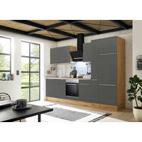 KÜCHENBLOCK 310 cm   in Grau, Eiche Artisan  - Anthrazit/Alufarben, LIFESTYLE, Holzwerkstoff/Kunststoff (310cm) - Respekta