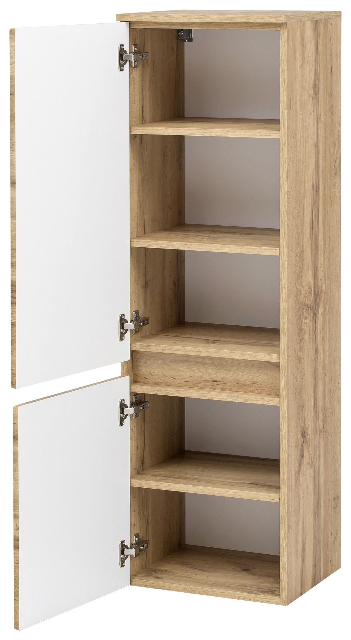 MIDISCHRANK 40/130/35 cm  - Eichefarben/Silberfarben, KONVENTIONELL, Holzwerkstoff/Kunststoff (40/130/35cm) - Held