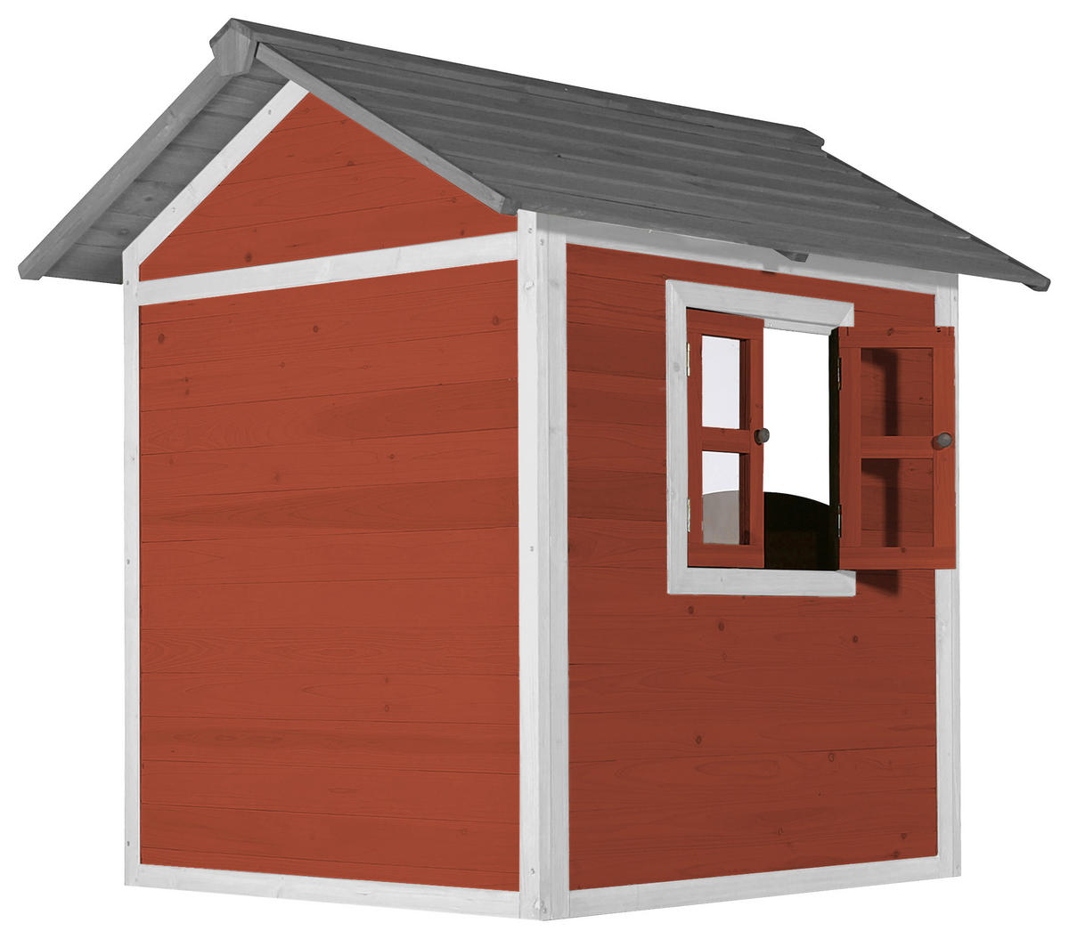 SPIELHAUS 111/133/135 cm  - Rot/Weiß, KONVENTIONELL, Holz (111/133/135cm) - Ambia Garden