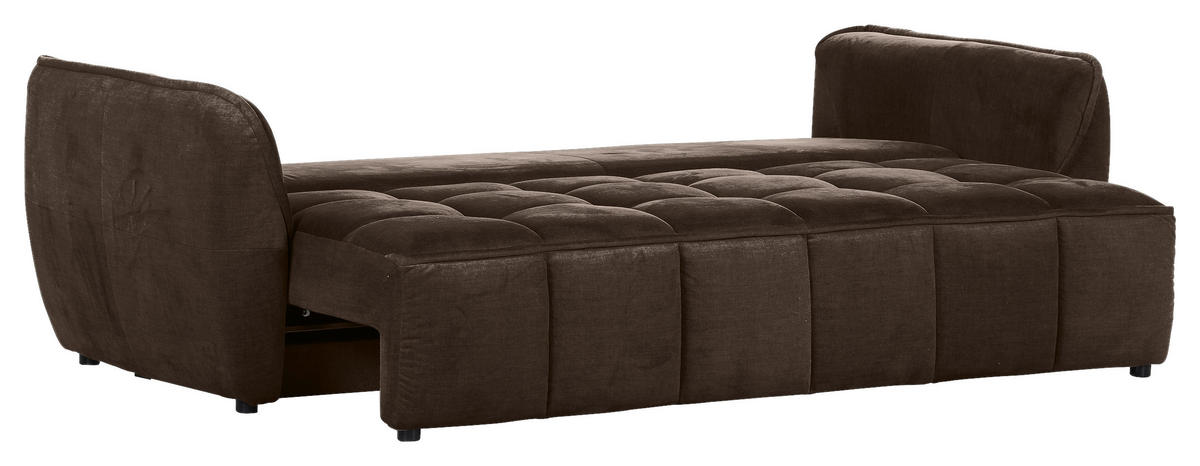 SCHLAFSOFA in Flachgewebe Dunkelbraun  - Dunkelbraun/Schwarz, Konventionell, Kunststoff/Textil (250/70/118cm) - MID.YOU