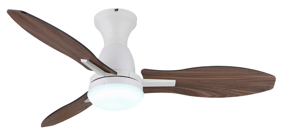 Ventilator mit Beleuchtung GALE 107/32,5 cm   - Hellbraun/Dunkelbraun, KONVENTIONELL, Holzwerkstoff/Kunststoff (107/32,5cm) - Globo