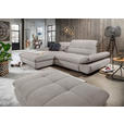ECKSOFA  in Mikrofaser Hellgrau  198/290 cm  - Hellgrau/Schwarz, Design, Textil/Metall (198/290cm) - Xora