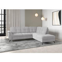 ECKSOFA ZORA E Silberfarben Flachgewebe  - Silberfarben/Schwarz, MODERN, Textil/Metall (244/212cm) - Sit & More