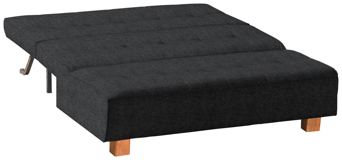 SCHLAFSOFA Dunkelgrau  - Dunkelgrau/Naturfarben, Design, Holz/Textil (165/92/102cm) - Novel