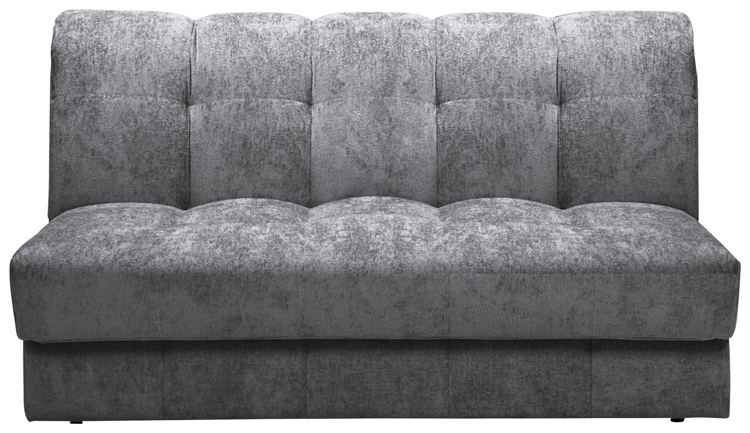 SCHLAFSOFA Chenille Hellgrau  - Hellgrau/Schwarz, KONVENTIONELL, Kunststoff/Textil (166/93/106cm) - home24