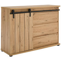 KOMMODE  in 120/86/4 cm  - Eichefarben/Schwarz, LIFESTYLE, Holzwerkstoff/Kunststoff (120/86/4cm) - Landscape