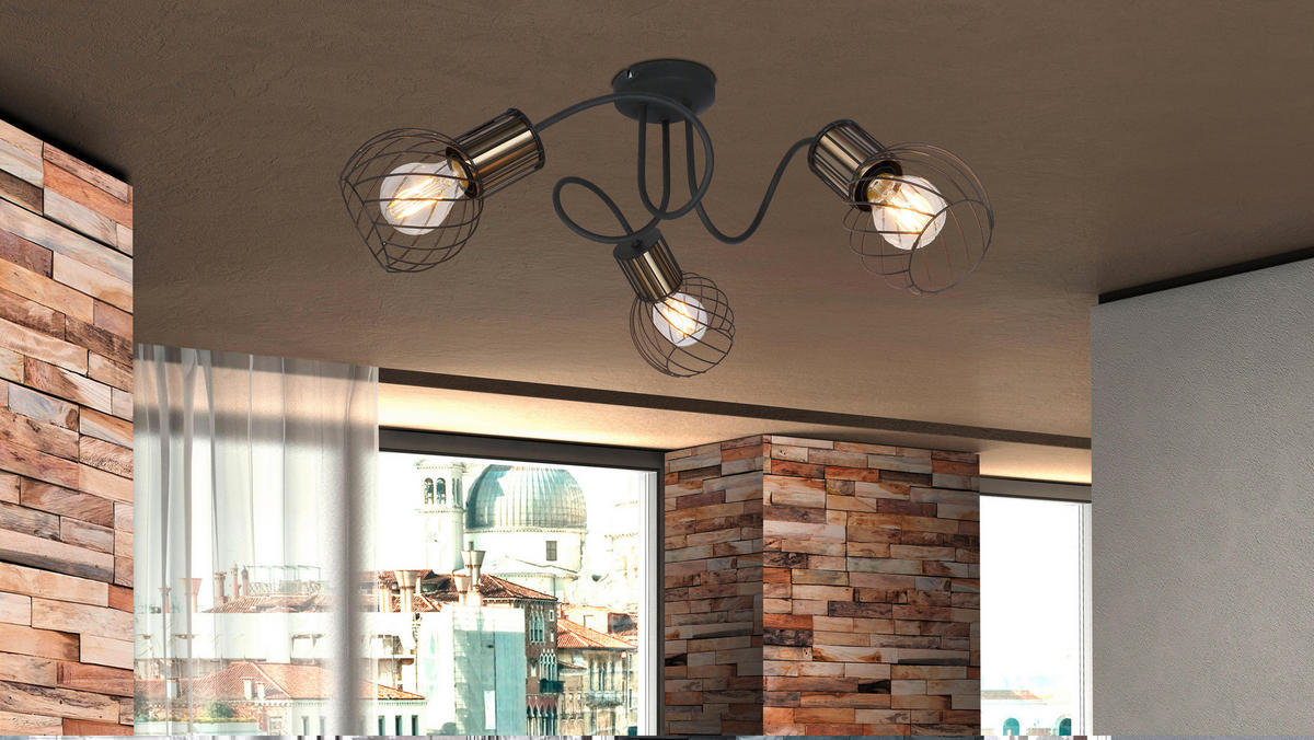 PLAFONIERĂ CU SPOT PROIECTOR - auriu/negru, Trend, metal (60/24cm) - Globo