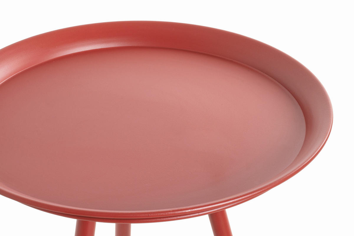 BEISTELLTISCH in Metall 54/54/44 cm  - Rot, Trend, Metall (54/54/44cm)