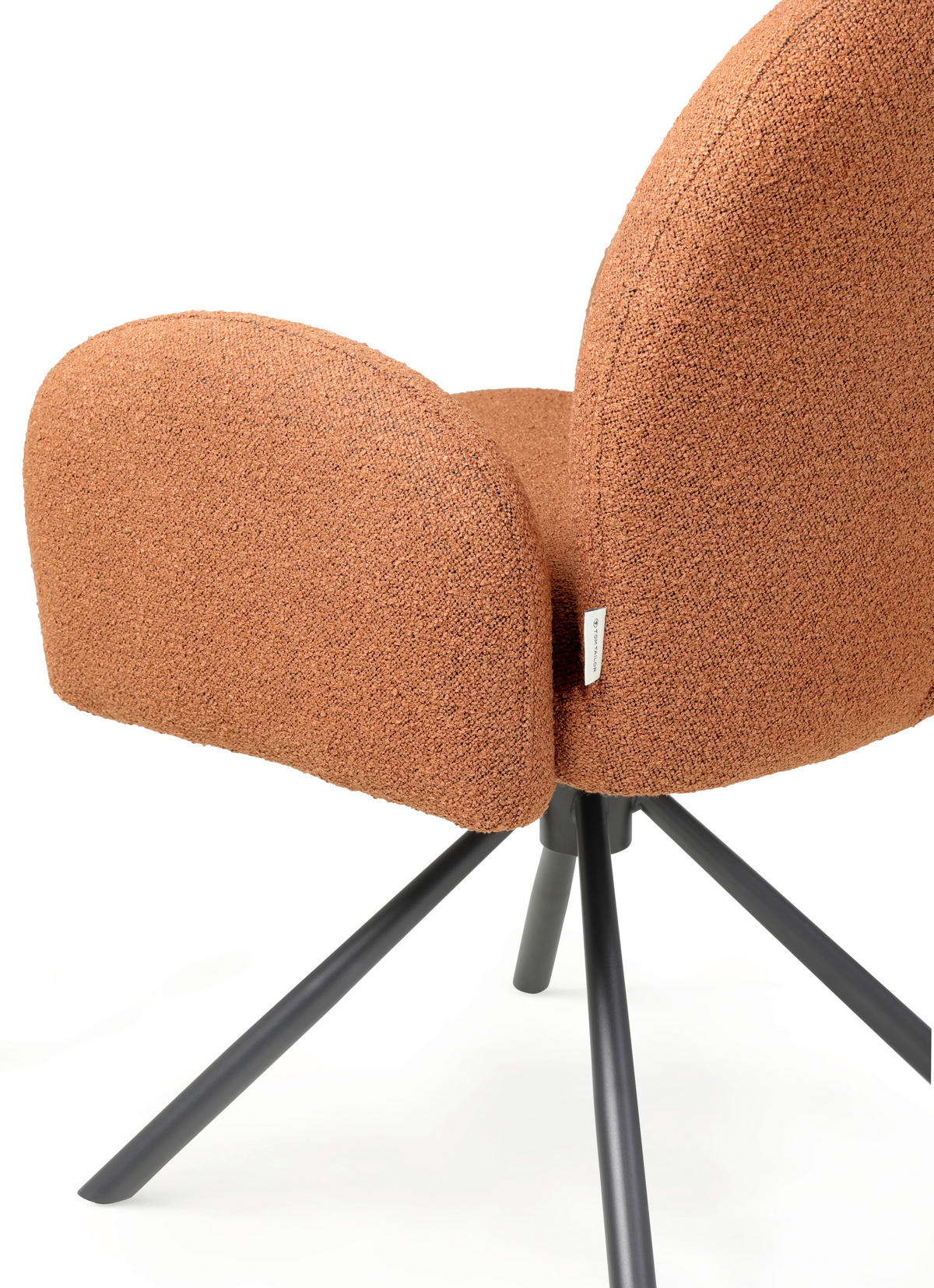 ARMLEHNSTUHL  in Stahl Webstoff, Bouclé  - Rostfarben/Schwarz, Basics, Textil/Metall (63/87/63,5cm) - Tom Tailor