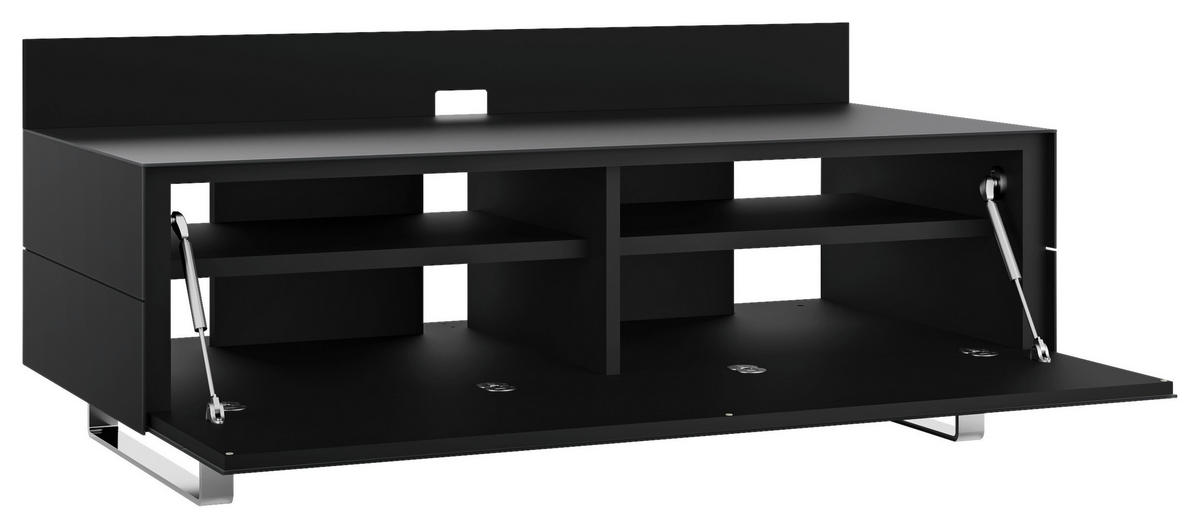 TV-ELEMENT - Chromfarben/Schwarz, MODERN, Glas/Holzwerkstoff (125,5/53,5/57cm) - Musterring