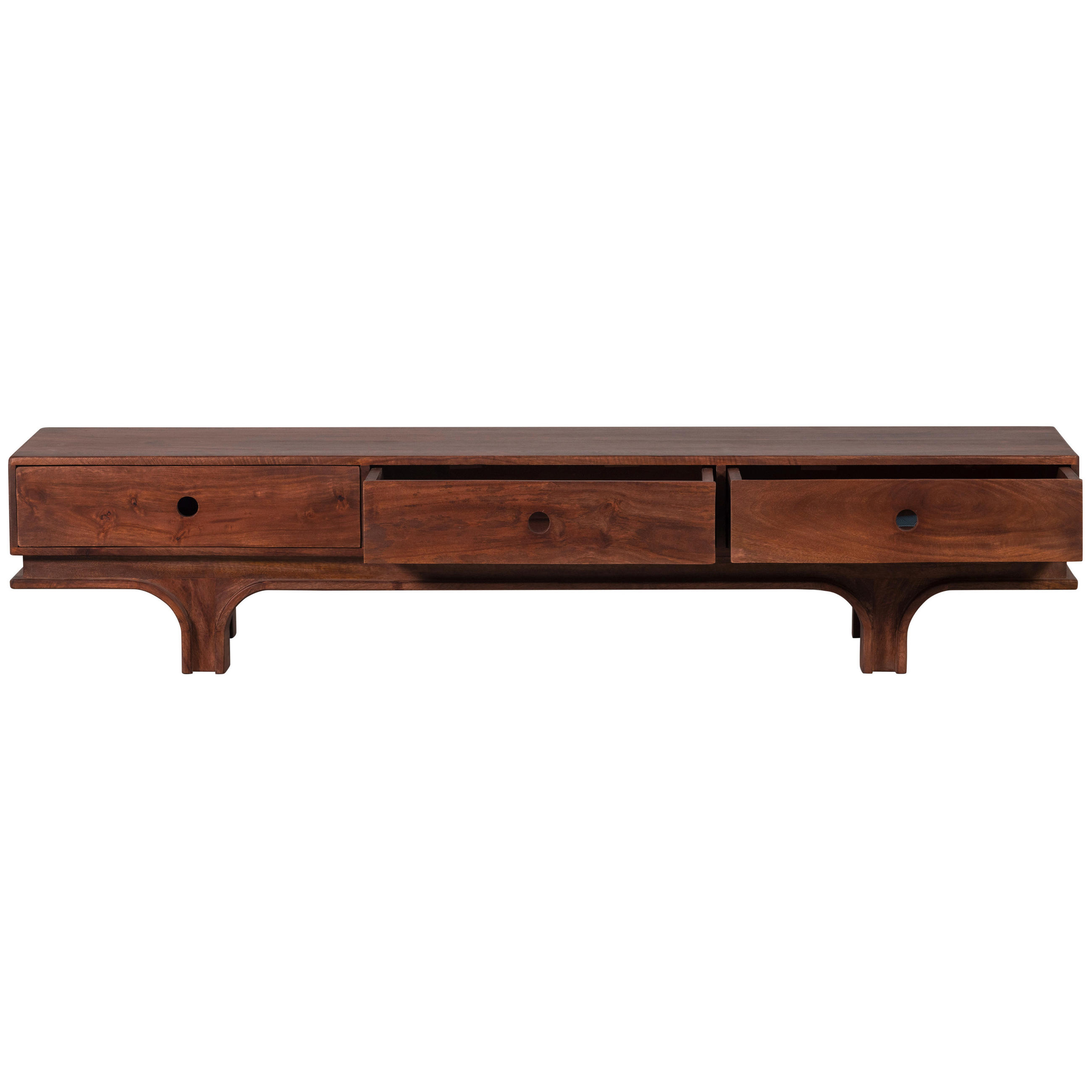 LOWBOARD Staes in 180/37/45 cm - Walnussfarben, Design, Holz (180/37/45cm) - Livetastic