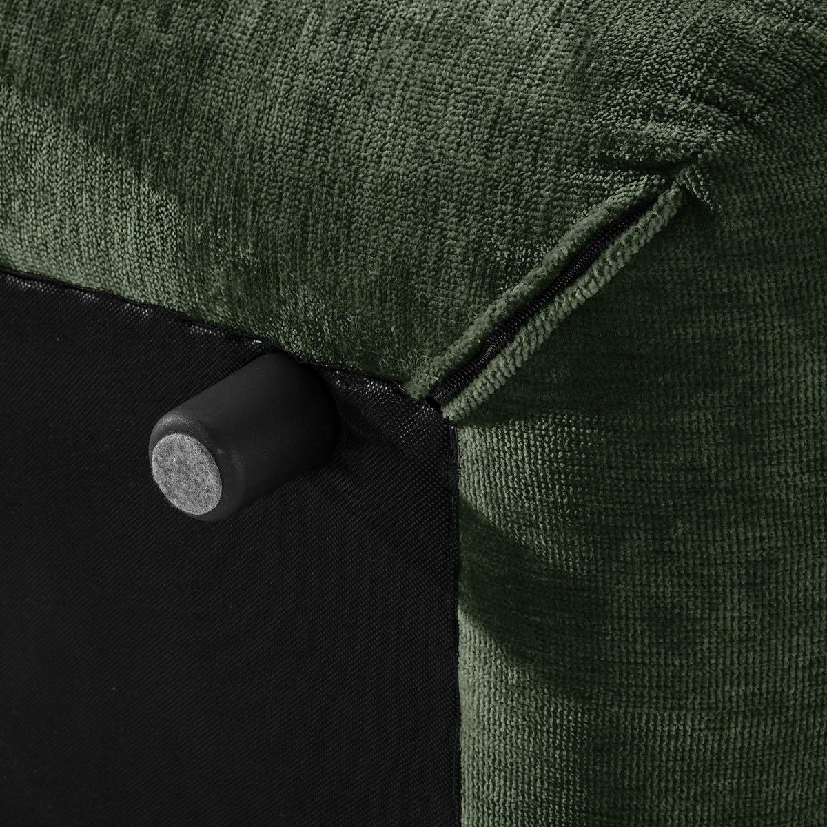 HOCKER in Textil Dunkelgrün  - Dunkelgrün/Schwarz, Modern, Kunststoff/Textil (102/46/65cm) - Trendmanufaktur
