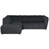 ECKSOFA LIVOLI in Chenille Grau  218/230 cm  - Schwarz/Grau, Design, Textil (218/230cm) - MID.YOU