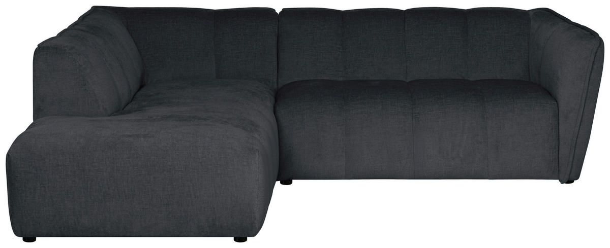 ECKSOFA  LIVOLI Grau Chenille  - Schwarz/Grau, Design, Textil (218/230cm) - MID.YOU