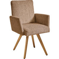 ARMLEHNSTUHL  in Flachgewebe  - Eichefarben/Orange, Design, Holz/Textil (56/92/60cm) - Dieter Knoll