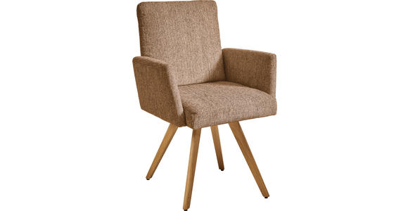 ARMLEHNSTUHL in Flachgewebe - Eichefarben/Orange, Design, Holz/Textil (56/92/60cm) - Dieter Knoll