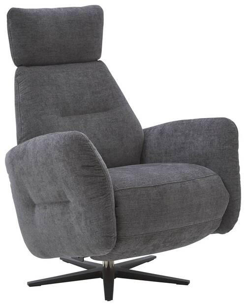 RELAXSESSEL Flachgewebe Kopfteilverstellung, Fußteilverstellung, Rücken echt    - Dunkelgrau/Schwarz, Design, Textil/Metall (78/113/90cm) - Dieter Knoll