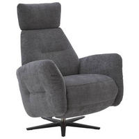 RELAXSESSEL Flachgewebe Kopfteilverstellung, Fußteilverstellung, Rücken echt    - Dunkelgrau/Schwarz, Design, Textil/Metall (78/113/90cm) - Dieter Knoll