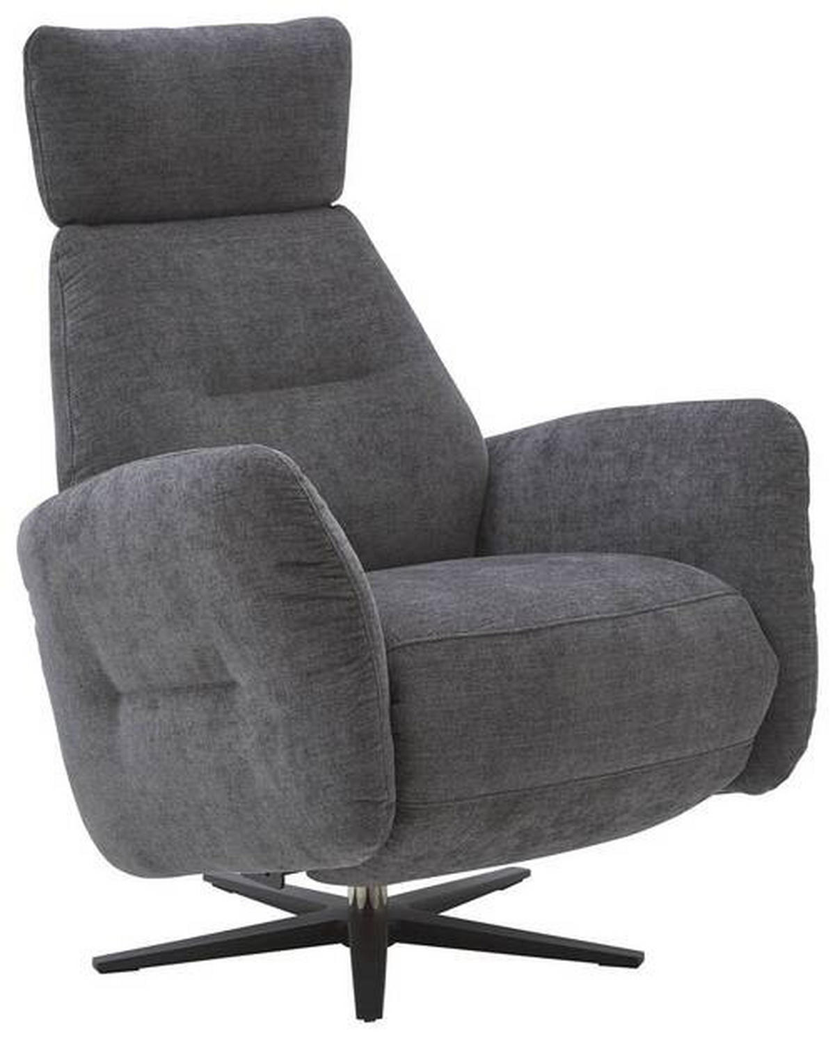RELAXSESSEL Flachgewebe Kopfteilverstellung, Fußteilverstellung, Rücken echt    - Dunkelgrau/Schwarz, Design, Textil/Metall (78/113/90cm) - Dieter Knoll