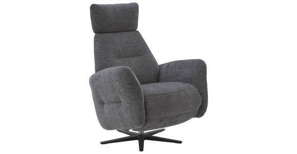 RELAXSESSEL Flachgewebe Kopfteilverstellung, Fußteilverstellung, Rücken echt - Dunkelgrau/Schwarz, Design, Textil/Metall (78/113/90cm) - Dieter Knoll