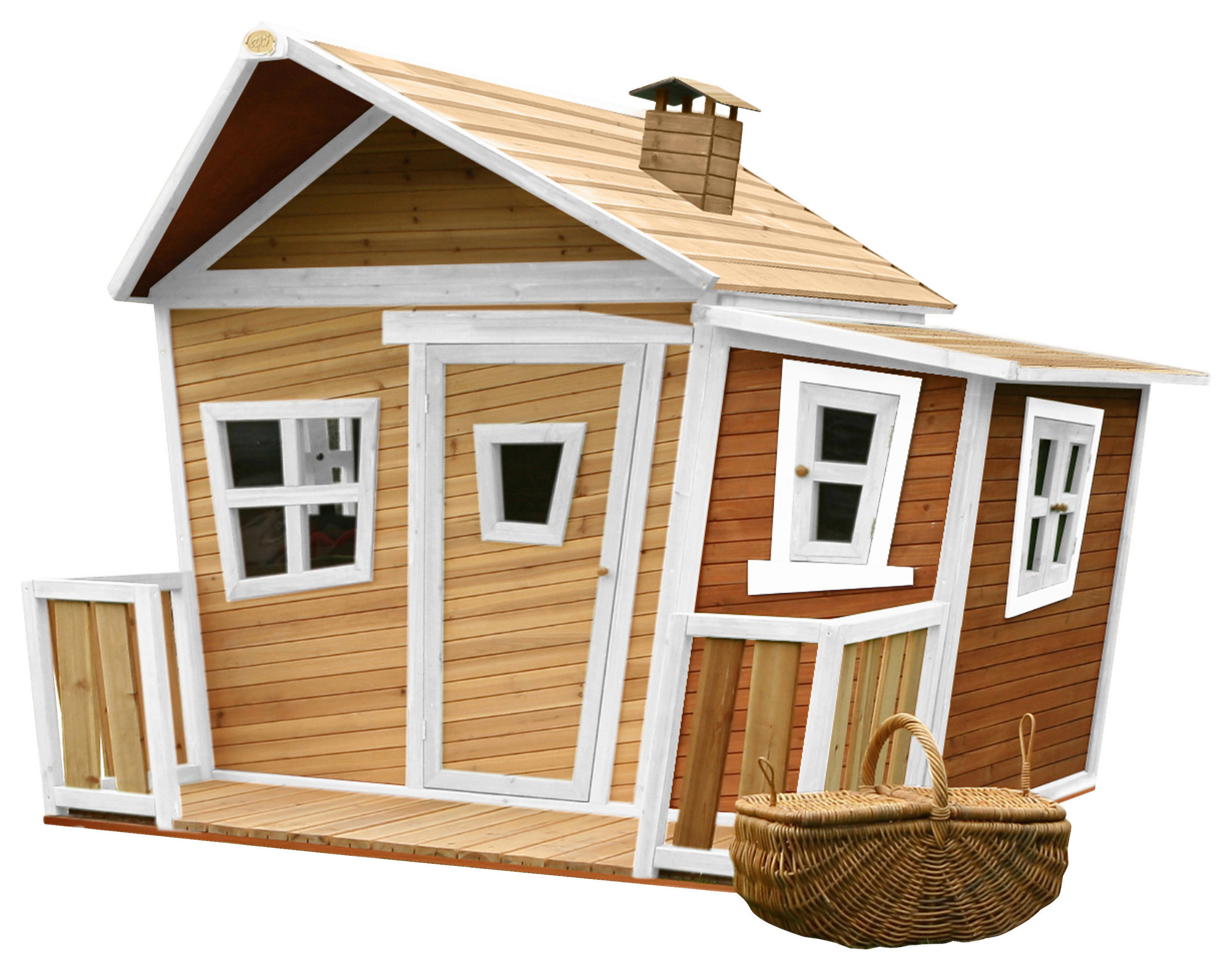 SPIELHAUS 220/174/193 cm  - Weiss/Braun, Konventionell, Holz (220/174/193cm)