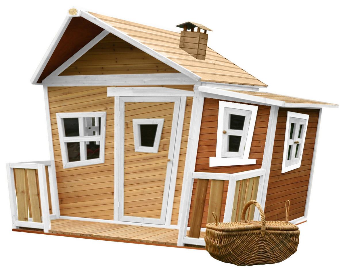 SPIELHAUS 220/174/193 cm  - Braun/Weiß, KONVENTIONELL, Holz (220/174/193cm) - Ambia Garden