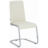 SCHWINGSTUHL  in Edelstahl Echtleder  - Chromfarben/Weiß, Design, Leder/Metall (47,5/95/60,5cm) - TEAM 7