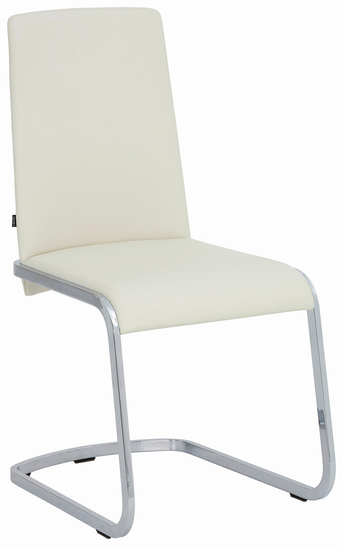 SCHWINGSTUHL  in Edelstahl Echtleder  - Chromfarben/Weiß, Design, Leder/Metall (47,5/95/60,5cm) - TEAM 7