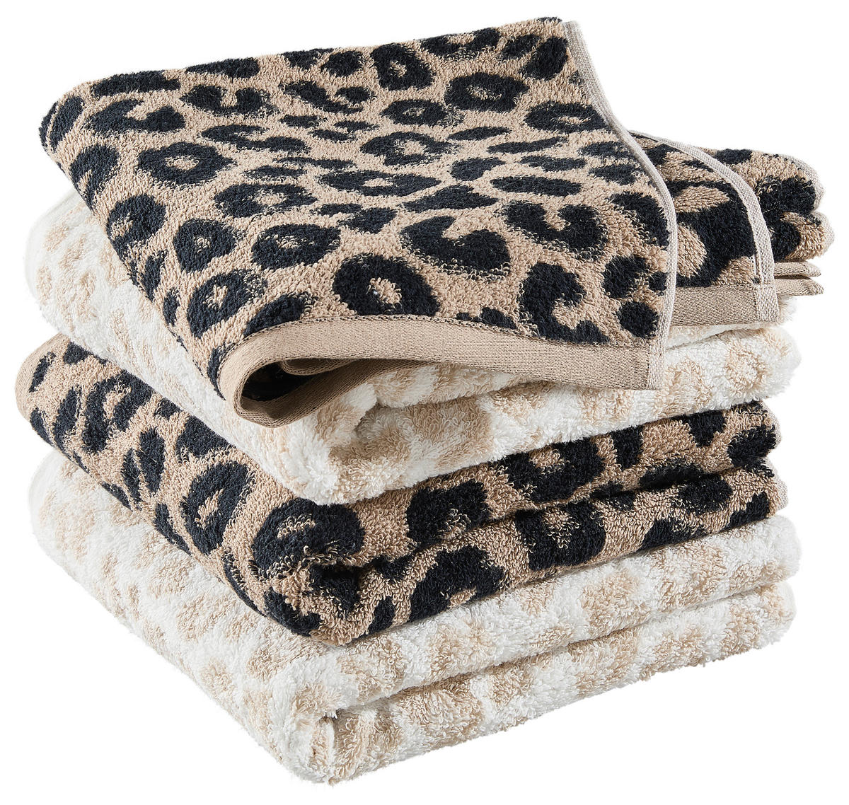 HANDTUCH Schwarz, Beige  - Beige/Schwarz, Trend, Textil (50/100cm) - Dieter Knoll