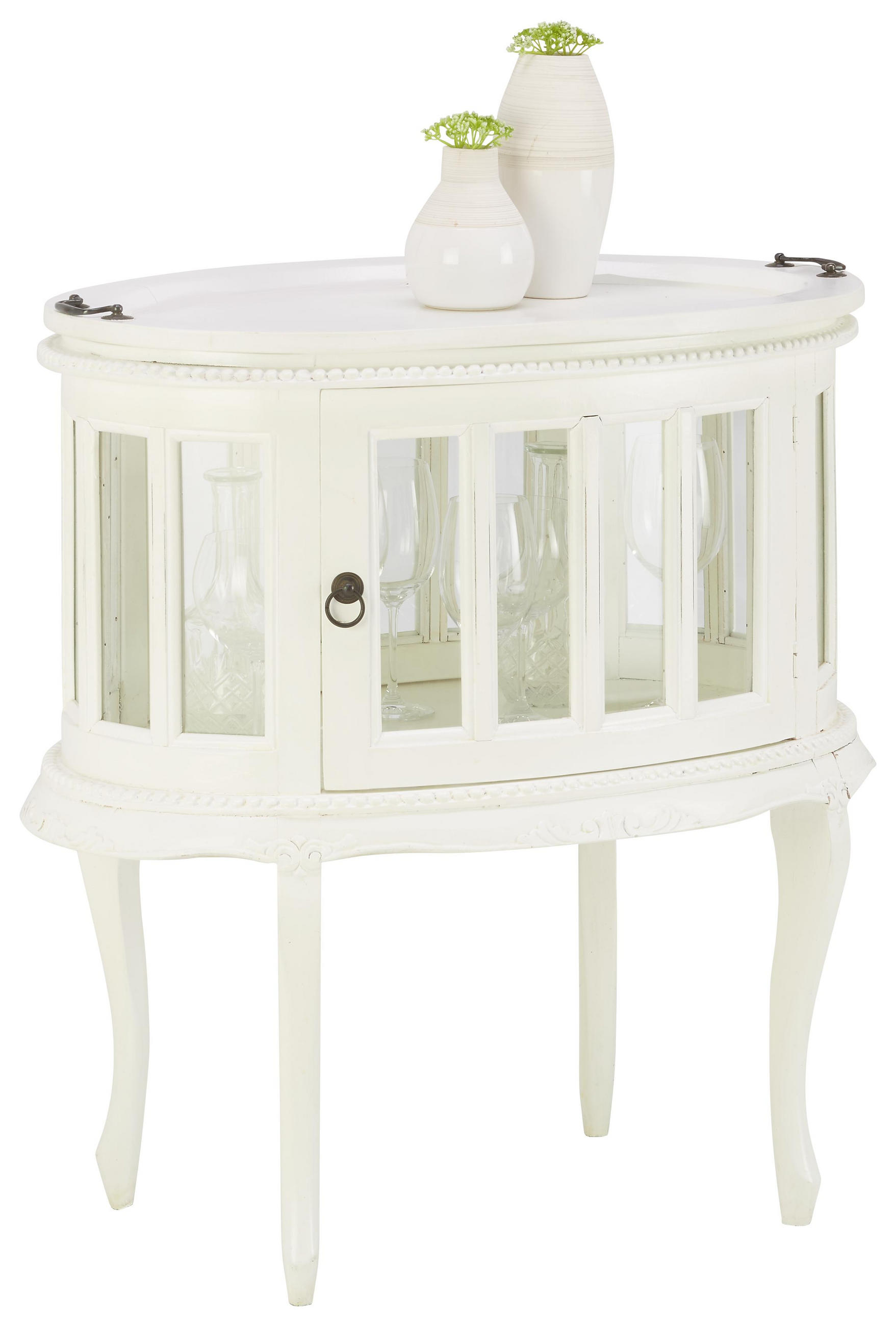 Beistelltisch in Holz, Glas 75/50/77,5 cm