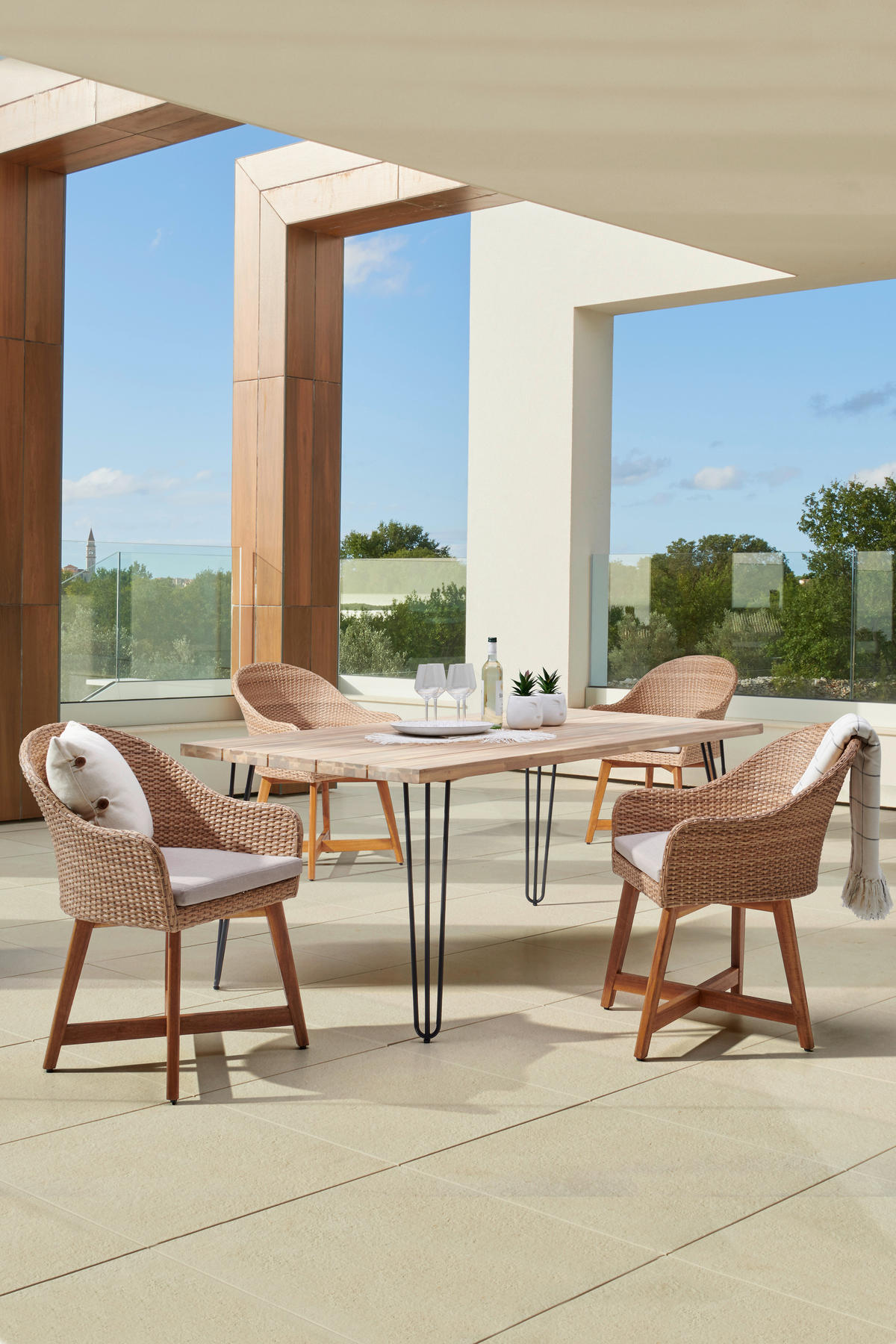 GARTENSESSEL Akazie Stahl Hellbraun  - Hellbraun, MODERN, Holz/Kunststoff (62/86/64cm) - Ambia Garden