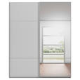 SCHWEBETÜRENSCHRANK 201/223/68 cm 2-türig Grau  - Alufarben/Grau, KONVENTIONELL, Glas/Holzwerkstoff (201/223/68cm) - Novel