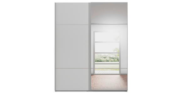 SCHWEBETÜRENSCHRANK 201/223/68 cm 2-türig Grau - Alufarben/Grau, KONVENTIONELL, Glas/Holzwerkstoff (201/223/68cm) - Novel