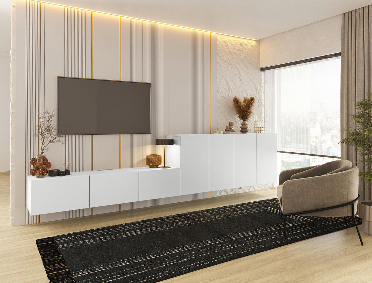 SIDEBOARD  in 180/80/42 cm  - Weiß, MODERN, Holzwerkstoff (180/80/42cm) - Hom`in