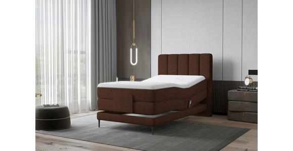 BOXSPRINGBETT 100/200 cm  in Dunkelbraun  - Dunkelbraun/Schwarz, Natur, Textil/Metall (100/200cm) - Esposa