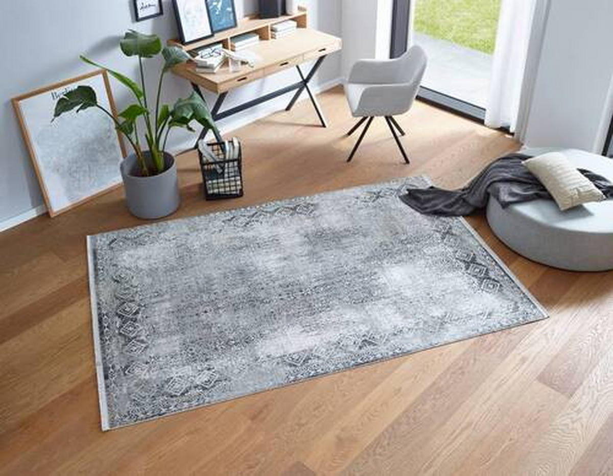 TKANÝ KOBEREC, 80/150 cm, krémová, šedá, světle šedá, tmavě šedá - šedá/krémová, Konvenční, textil (80/150cm)